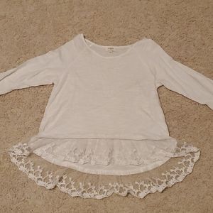 High-low lace top
